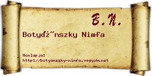 Botyánszky Nimfa névjegykártya